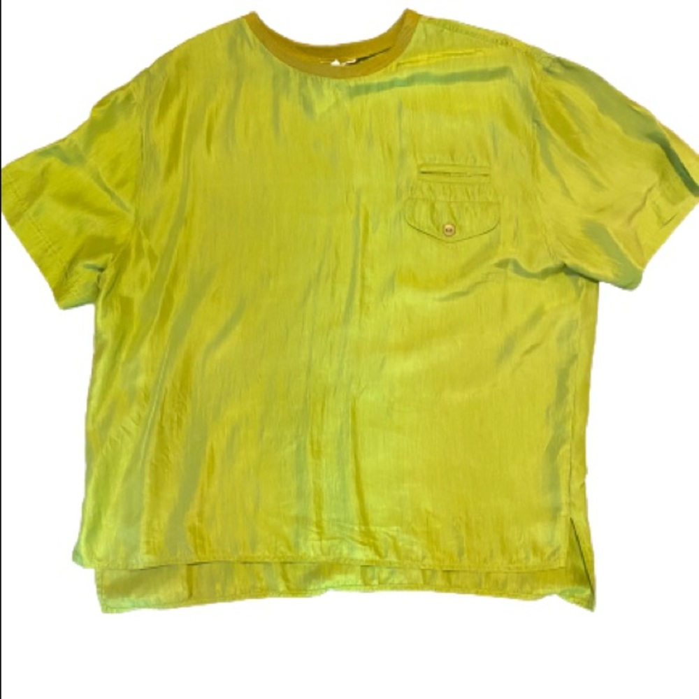 Relaxed Lime Green Short Sleeve Pocket Tee